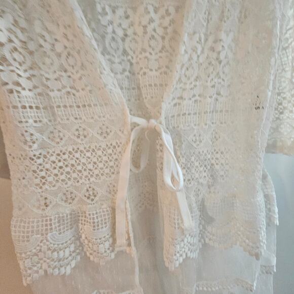 Women's Zanzea Collection's Hand Knitted Sheer White lightweight Cardigan Size L - Picture 2 of 8